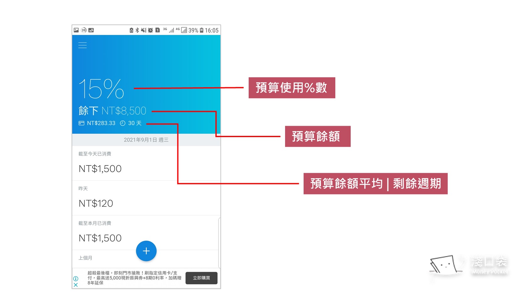 Daily Pay APP的主畫面各項說明