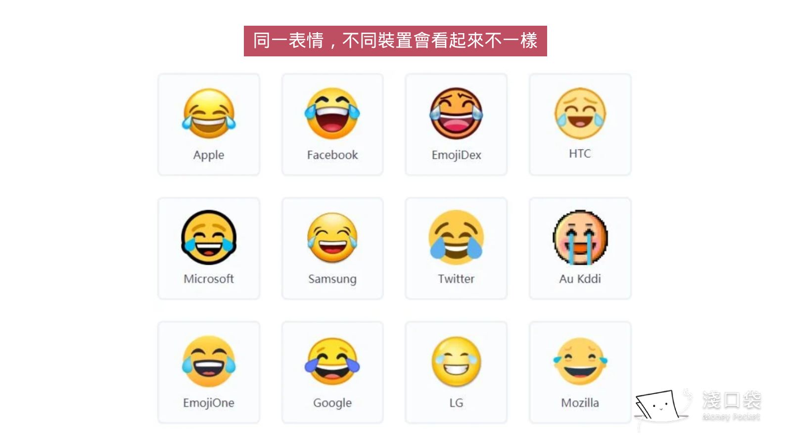 emoji在不同裝置的表情版本會不一樣