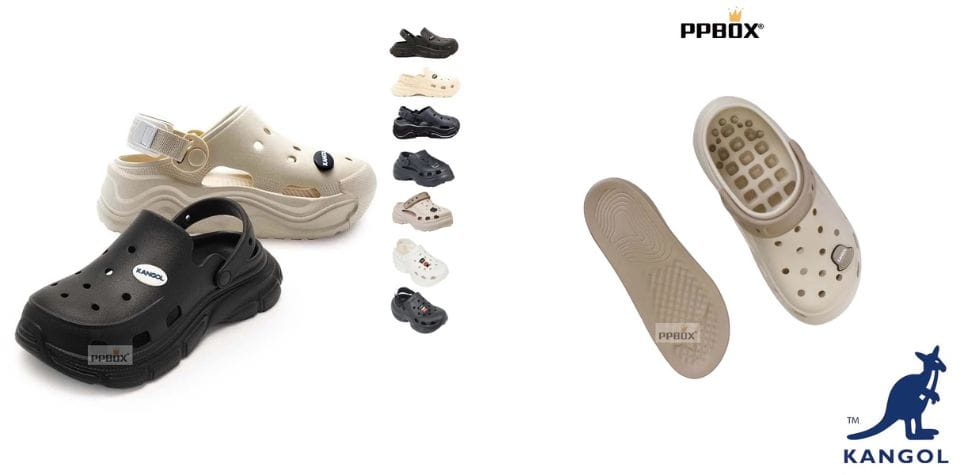 KANGOL 厚底洞洞鞋