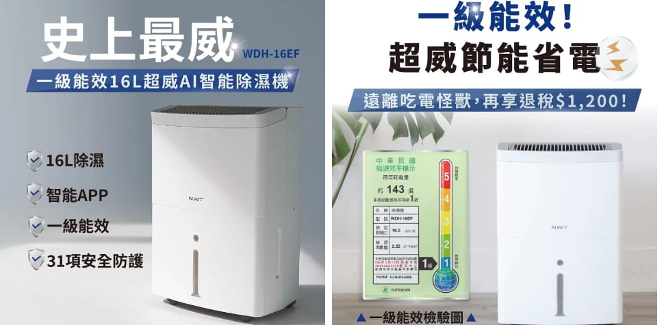 威技智慧一級能效除濕機