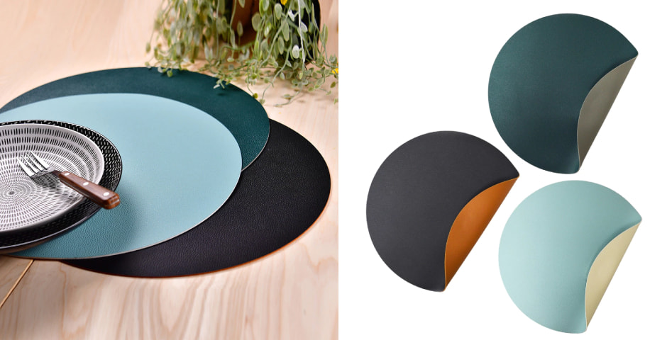 北歐風PVC雙色餐墊