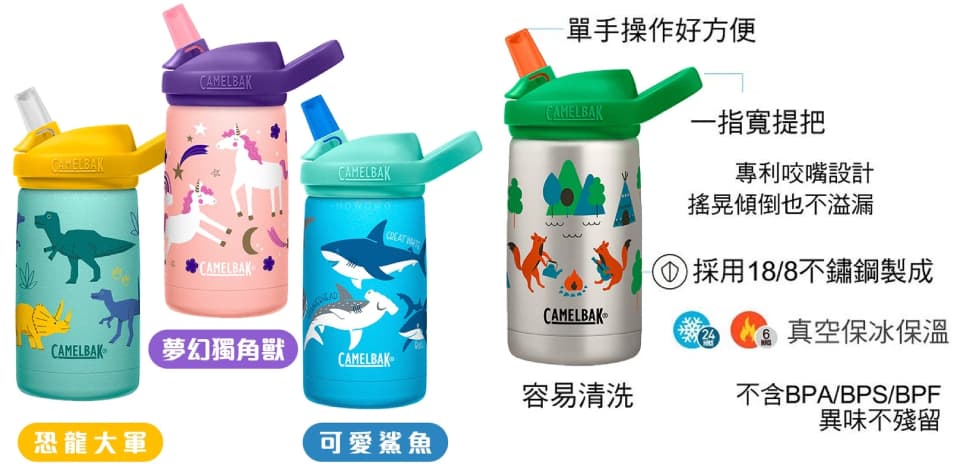 美國 CamelBak兒童吸管保冰溫水瓶