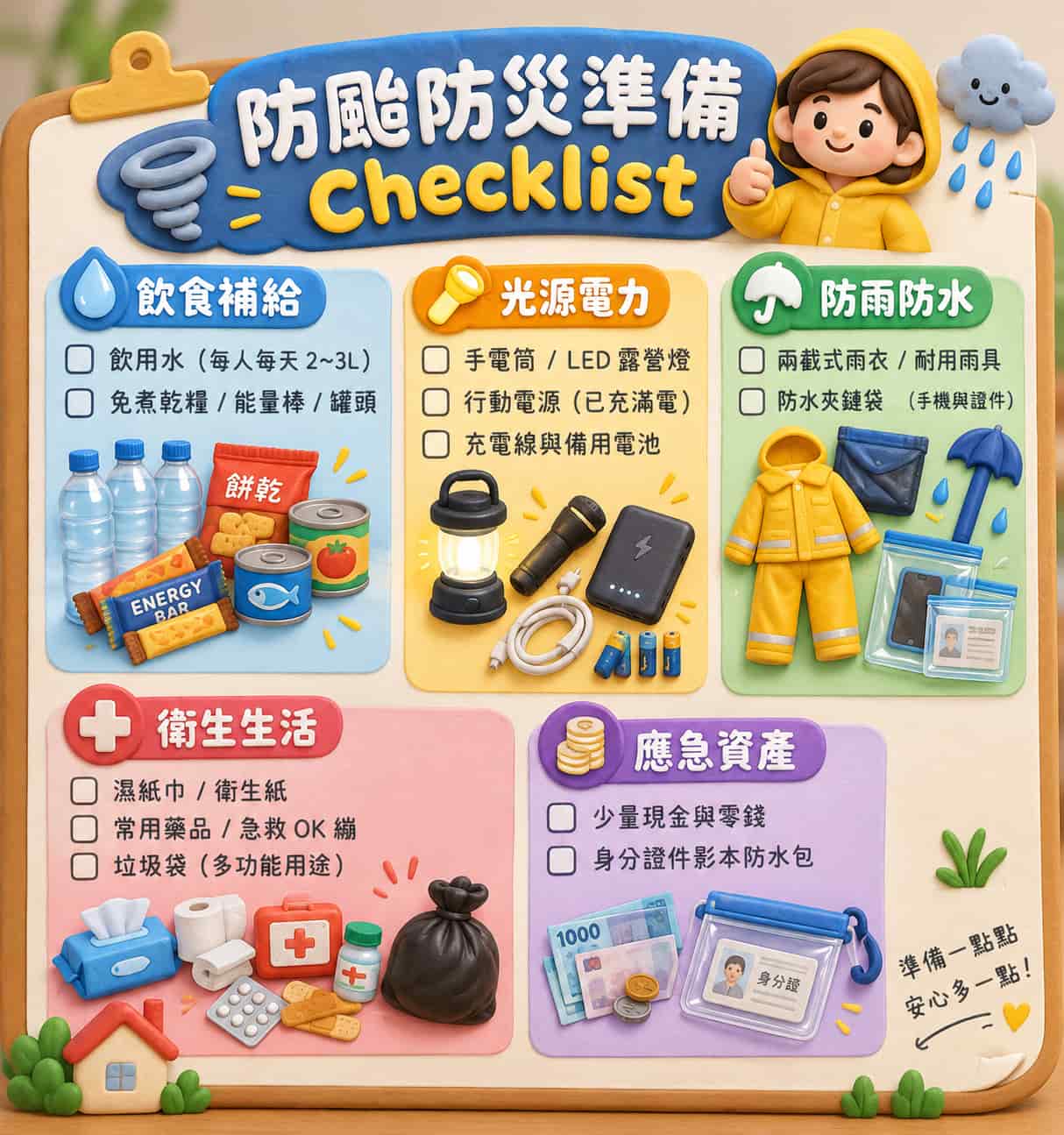 防颱防災物品 Checklist